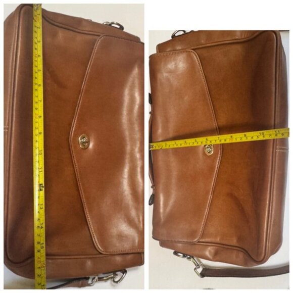 COACH Vintage Lexington Leather TurnLock Briefcase Messenger Bag Brown Crossover - Picture 15 of 16